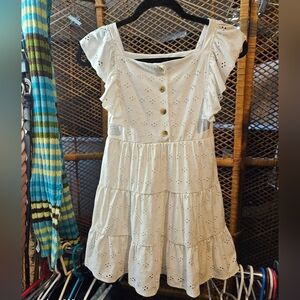 btween White Eyelet Casual Dress
